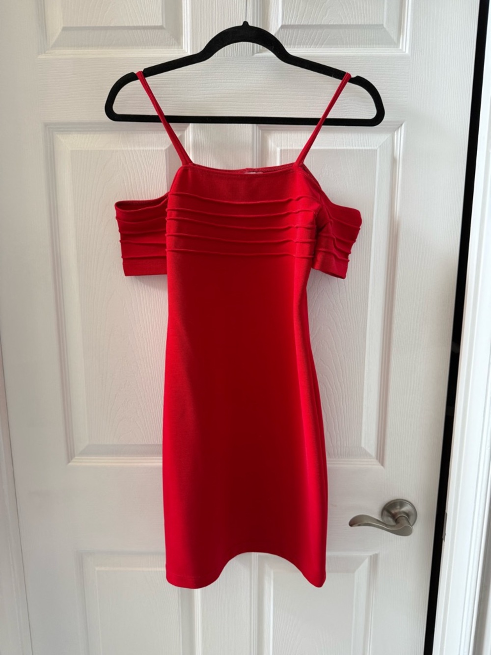 Vintage Red Off-Shoulder Bodycon Dress - Women